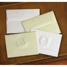 Pack of 25 Embossed Initial Folded Note Cards