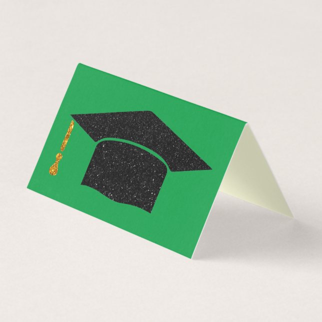 Pack of 25 Glitter Graduation Cap Cards (Front)