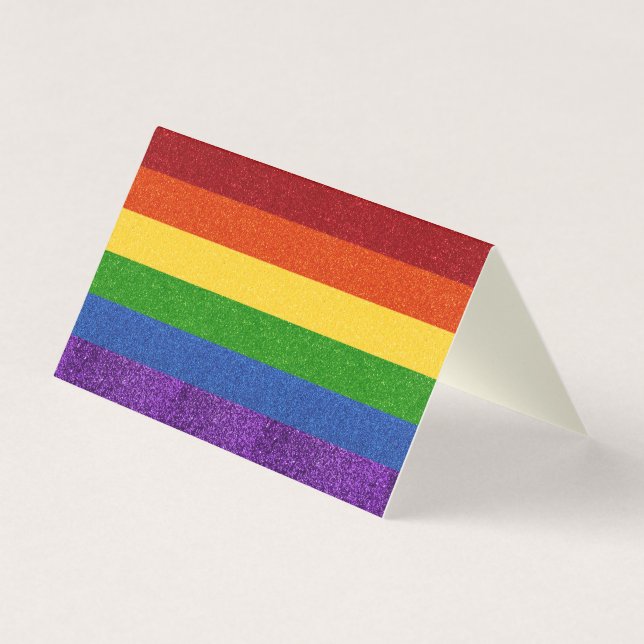 Pack of 25 LGBT Glitter Pride Flag Card (Front)