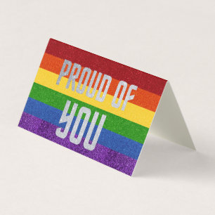 Pack of 25 LGBT Glitter Proud Of You Card