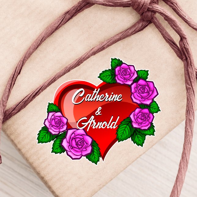 Pack of 4 Romantic red heart with pink roses (Creator Uploaded)