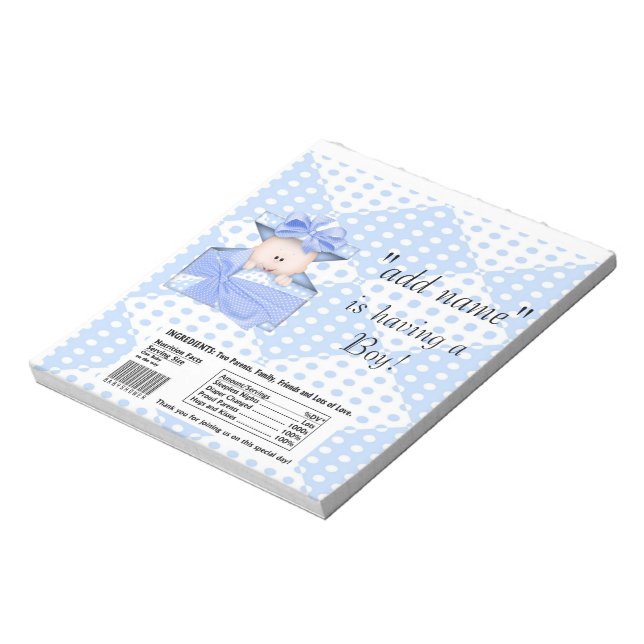 Pack of Baby Shower Candy Bar Wrapper Party Favour Notepad (Rotated)
