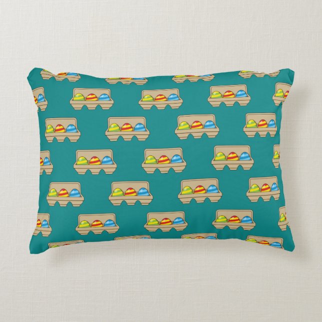 Pack of Colourful Cartoon Easter Eggs Accent Pillow (Front)