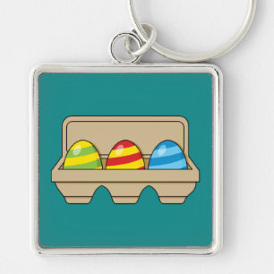 Pack of Colourful Cartoon Easter Eggs Keychain