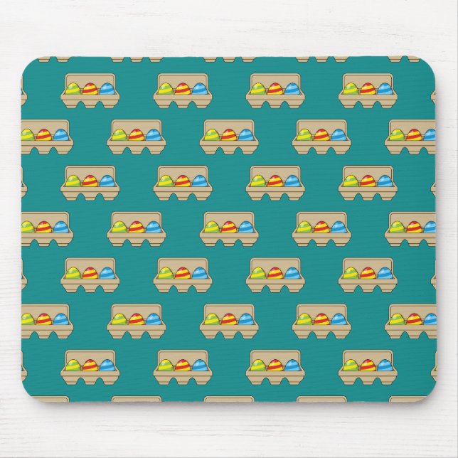 Pack of Colourful Cartoon Easter Eggs Mouse Pad (Front)