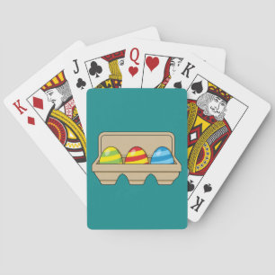 Pack of Colourful Cartoon Easter Eggs Playing Cards