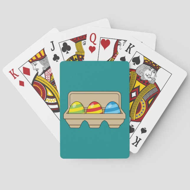 Pack of Colourful Cartoon Easter Eggs Playing Cards (Back)