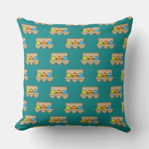 Pack of Colourful Cartoon Easter Eggs Throw Pillow