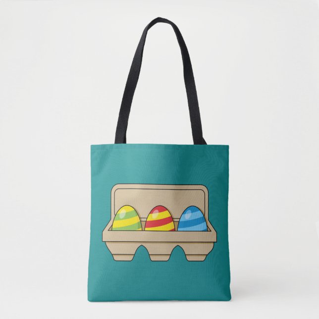 Pack of Colourful Cartoon Easter Eggs Tote Bag (Front)