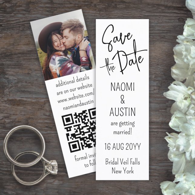 Pack of Mini Bookmark Wedding Save the Date Cards (Creator Uploaded)