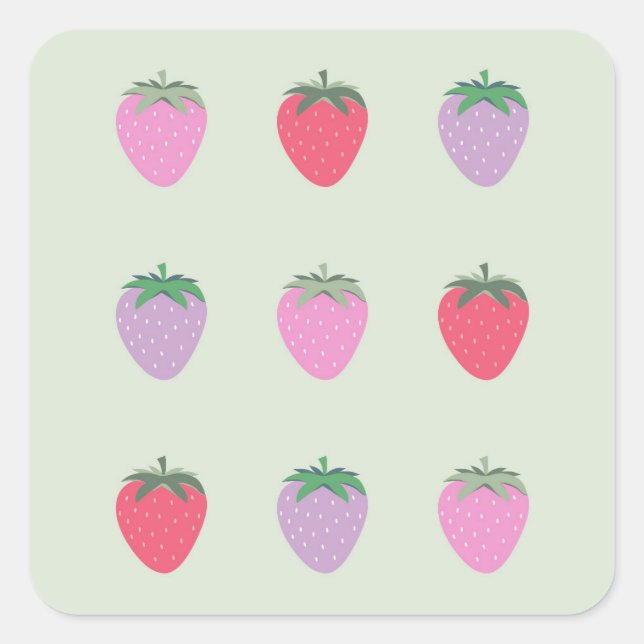 Pack Of Strawberries Square Sticker (Front)