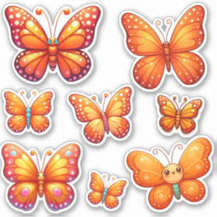 pack of vibrant orange butterflies