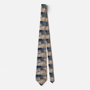 Pack of wolves in the forest painting tie