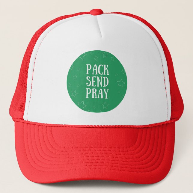 Pack Send Pray Green Star Trucker Hat (Front)