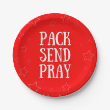Pack Send Pray Red Paper Plate