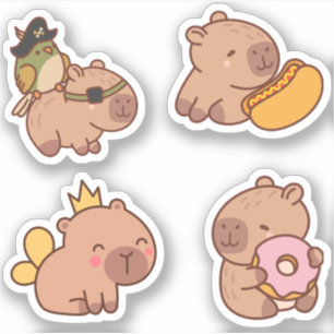 Pack Sticker Capybara mignon - adorable et amusant
