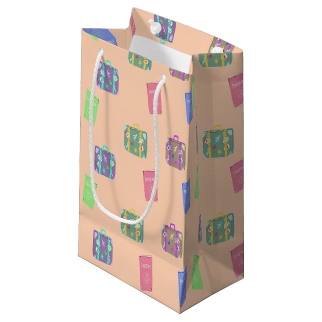 Pack up and go pattern small gift bag (Front Angled)