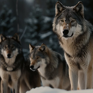 Pack Wolf en hiver Jigsaw Puzzle