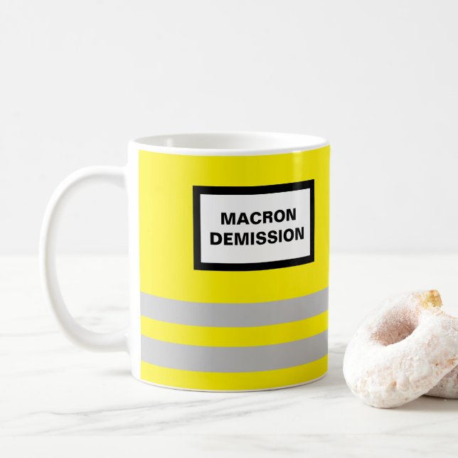 Pack Yellow Gilet Macron Démission Coffee Mug (With Donut)