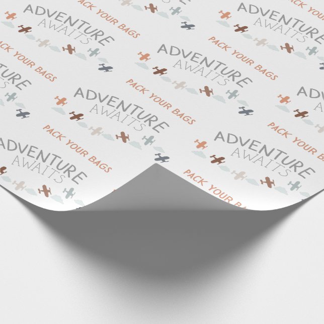 Pack Your Bags Adventure Awaits Wrapping Paper  (Corner)