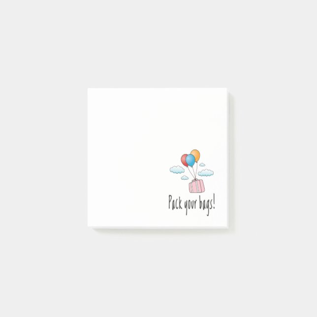 Pack your bags and let’s go on holiday post-it notes (Front)