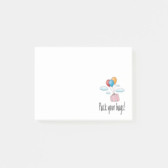 Pack your bags and let’s go on holiday post-it notes (Front)