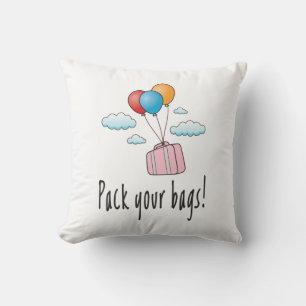 Pack your bags and let’s go on holiday throw pillow