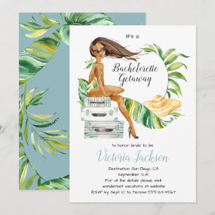 Pack your bags Bachelorette Getaway Luggage Invitation