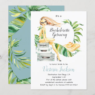 Pack your bags Bachelorette Getaway Luggage Invitation