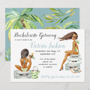 Pack your bags Bachelorette Getaway Luggage Invitation