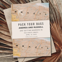 Pack Your Bags Brazil Map Destination Wedding