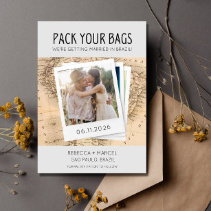 Pack Your Bags Brazil Photo Destination Wedding  Save The Date