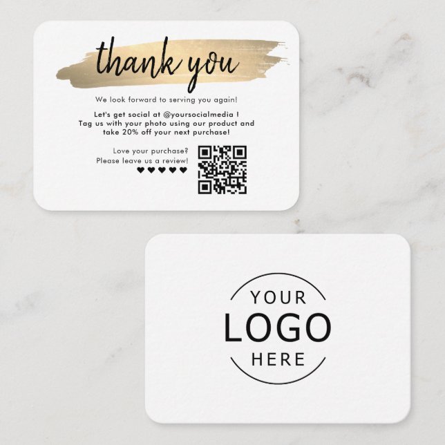 Package Insérer un Carte de remerciements métier (Devant / Derrière)