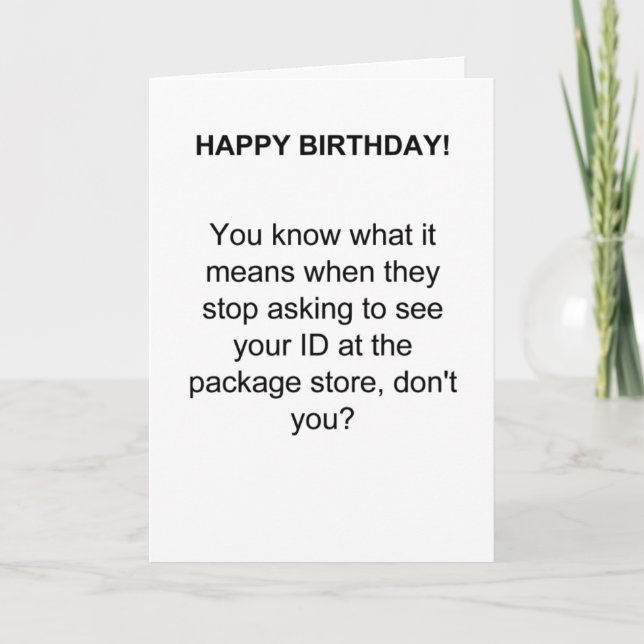 Package store birthday  greeting card (Front)