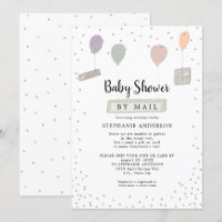 Packages + Balloons neutral Baby Shower by mail