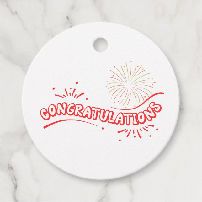 Packaging, congratulations  favour tags (Front)
