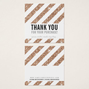 PACKAGING THANK YOU rose gold glitter stripe black