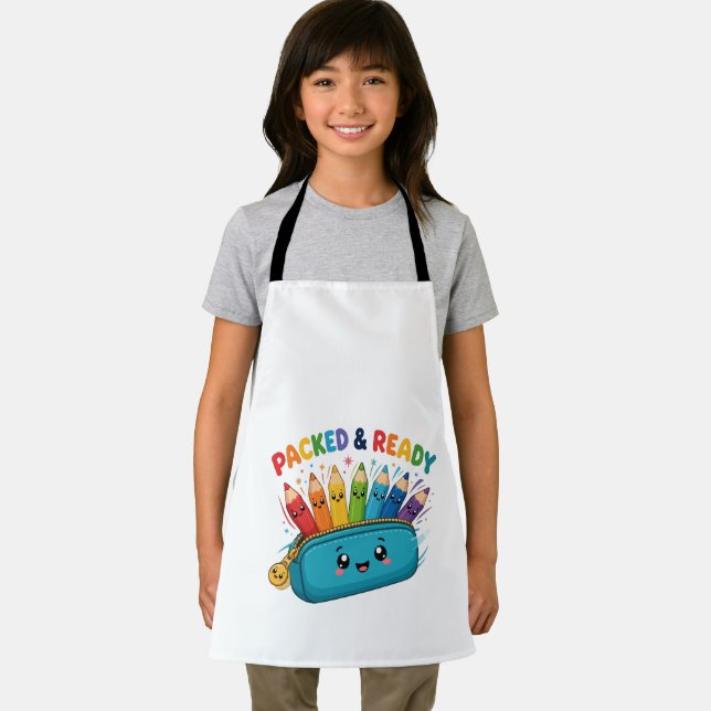Packed and Ready Cute School Supplies Apron (Insitu)