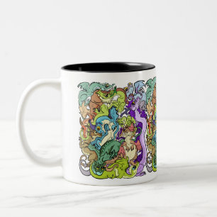 Packed In Party Dragons Two-Tone Coffee Mug