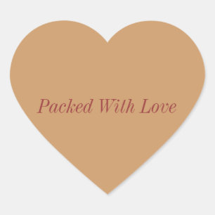 packed with love stickers, packaged with love heart sticker