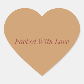 packed with love stickers, packaged with love heart sticker