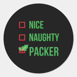 Packer Funny Pajama Christmas Classic Round Sticker