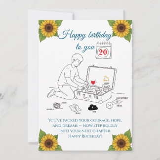 Packing for the next chapter,Birthday Card