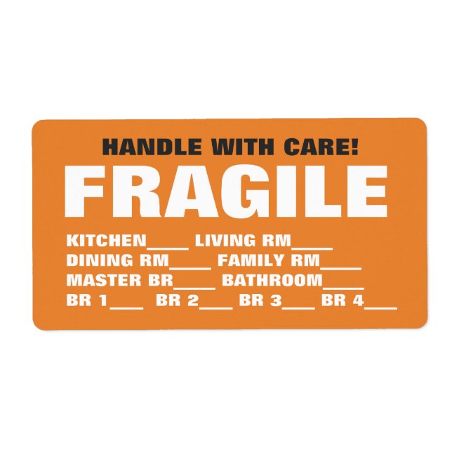 Packing Moving Organizing Labels - Fragile (Front)