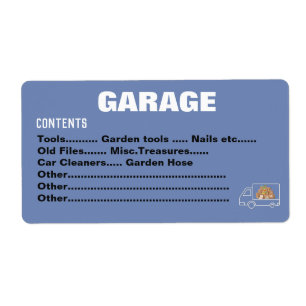 Packing Moving Organizing Labels -Garage