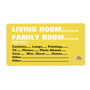 Packing Moving Organizing Labels -Living/Family Rm