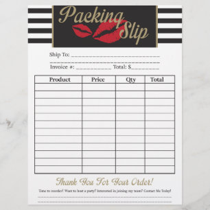 Packing Slip - Gold/Stripes/Lips