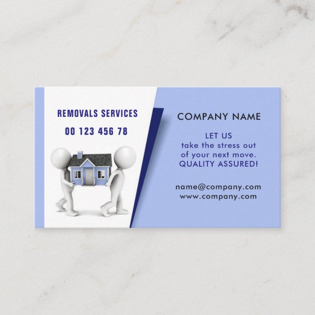 Packing & unpacking service, removals service business card (Front)