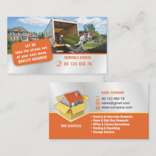 Packing & unpacking service, removals service business card