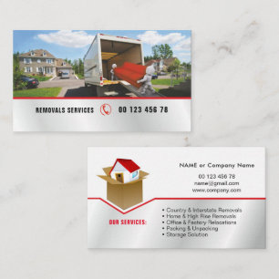 Packing & unpacking service, removals service business card